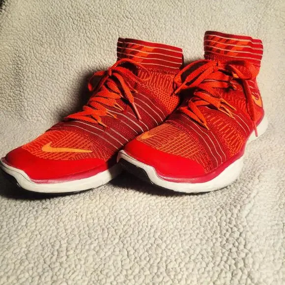 Nike Free Tain Virtue Mid-Top Trainers University Red Men's Hype - Size 7.5 - Picture 1 of 9